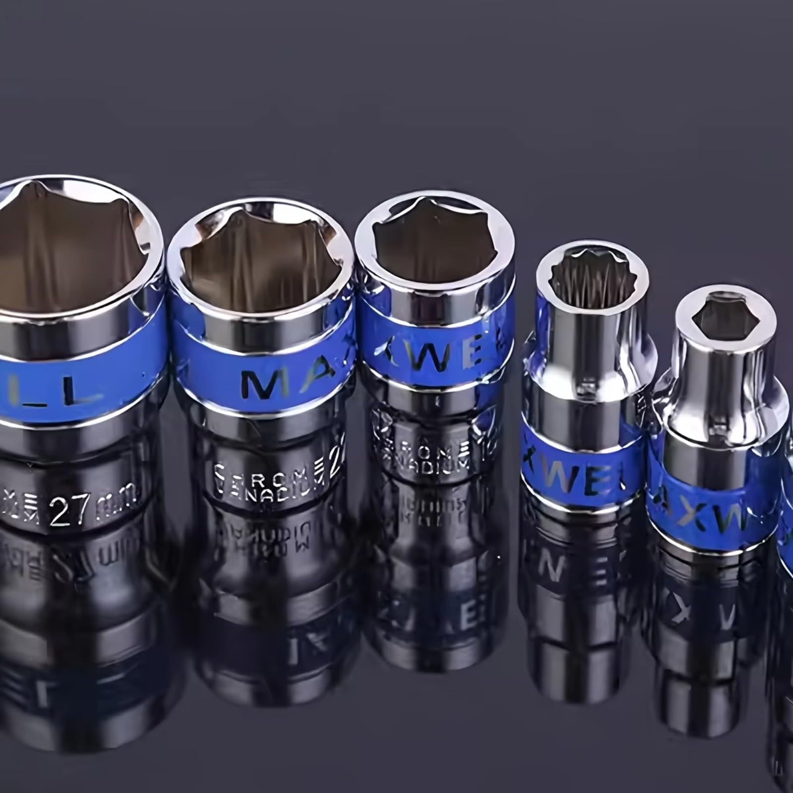 Maletín herramientas multiusos 32 Uds Kits Herramientas Mecánicas Reparación Juego Llaves Trinquete Accionamiento Profundo Y Estándar 1/2" Kit Para El Hogar Y El Coche DIY