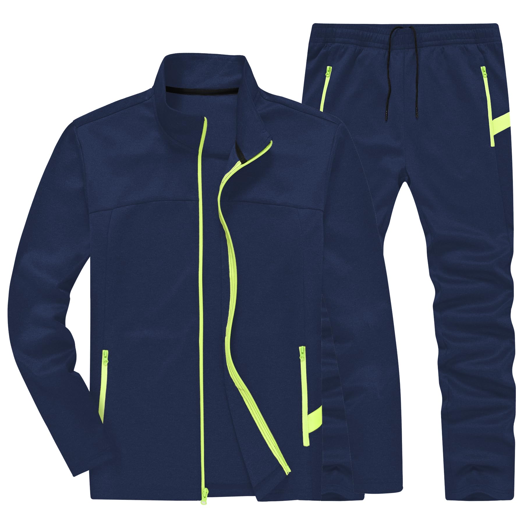 INNERBUT Tuta da uomo 2 pezzi tuta set per uomo tuta da jogging set sport full zip atletica tuta da uomo