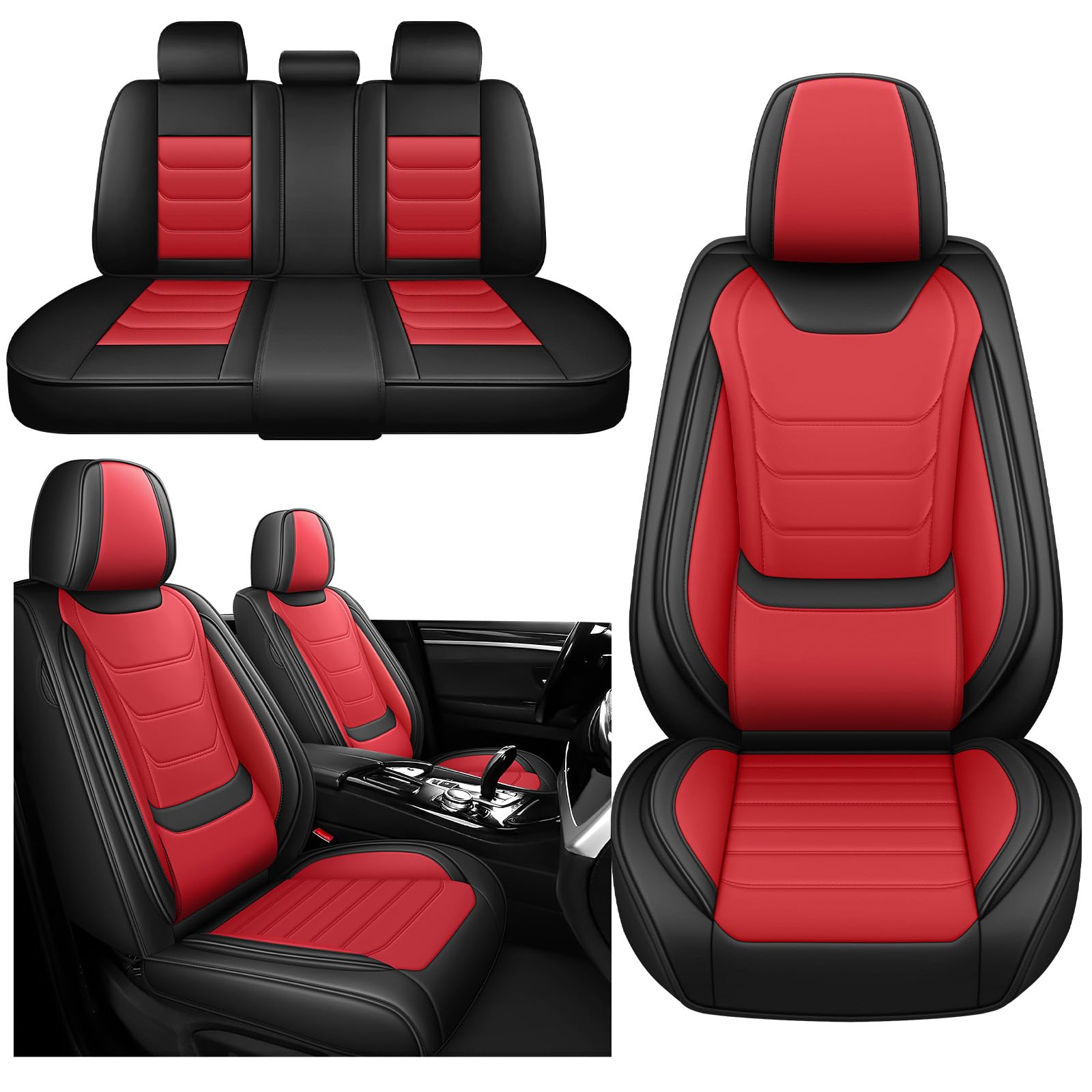 SZTF Car Seat Cover for Jeep Wrangler Seat Covers 2000-2025, Nappa Leather Car Seat Covers Full Set,Tear-Resistant & Waterproof Seat Covers for Cars(5