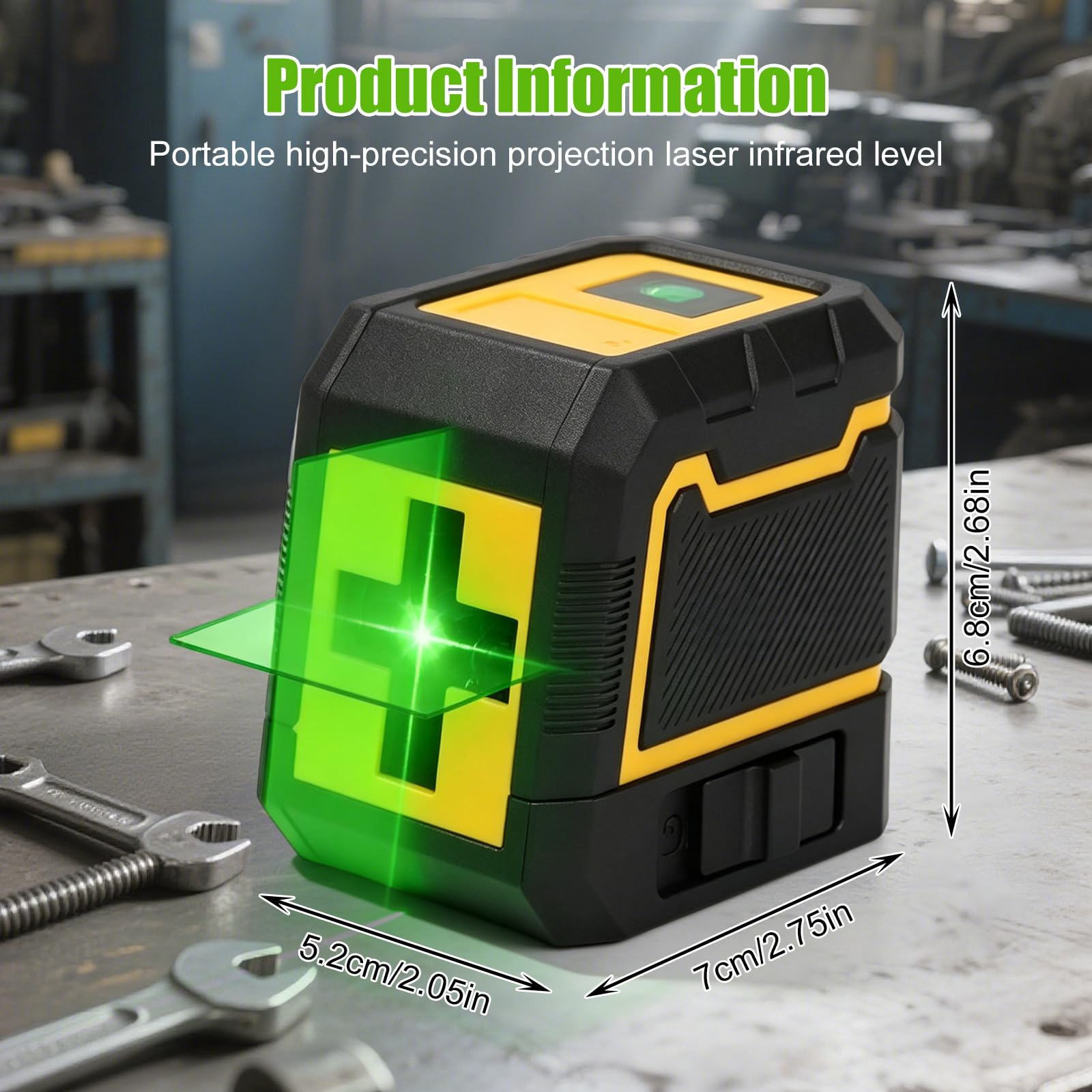 Livella laser a croce con treppiede, laser verde a croce, autolivellante a 360°, laserverticale e orizzontale, portata 30 m, lasera croce per interni ed esterni, fai da te