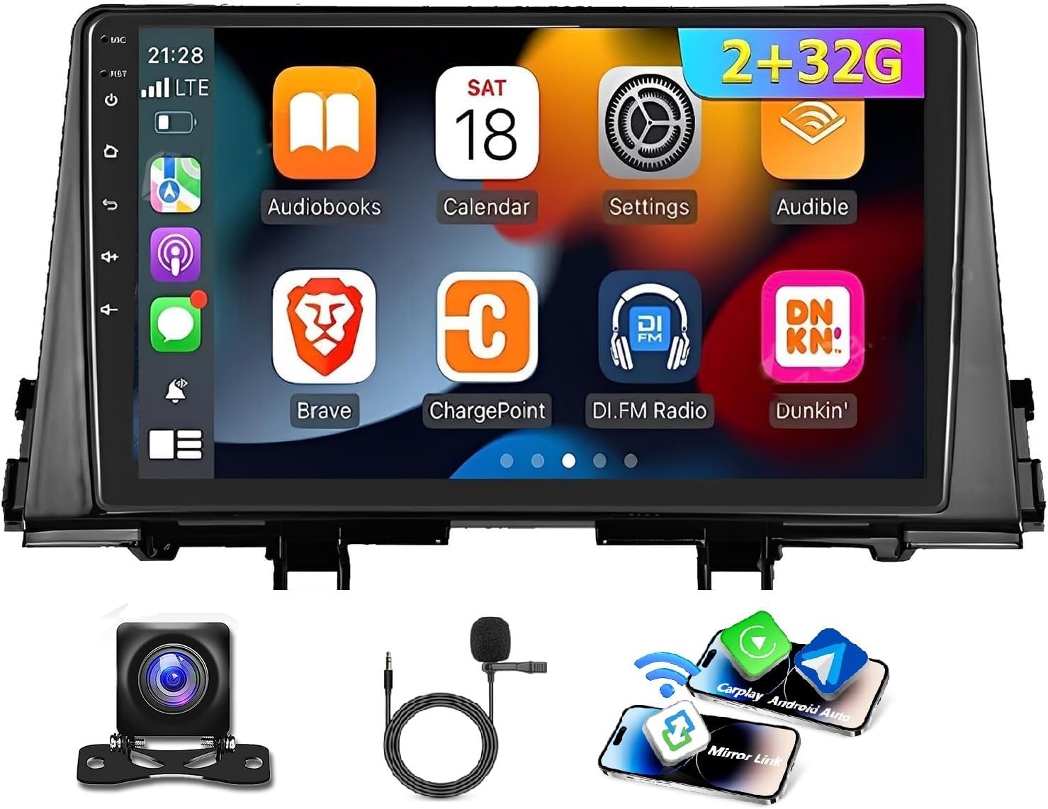 Car Stereo Radio for Kia Morning Picanto 2016 2017 2018 2019, 9" Android 13 Car Radio Stereo Head Unit with CarPlay Android Auto, Support GPS Navi Bluetooth WiFi Backup Camera Mic SWC FM DSP