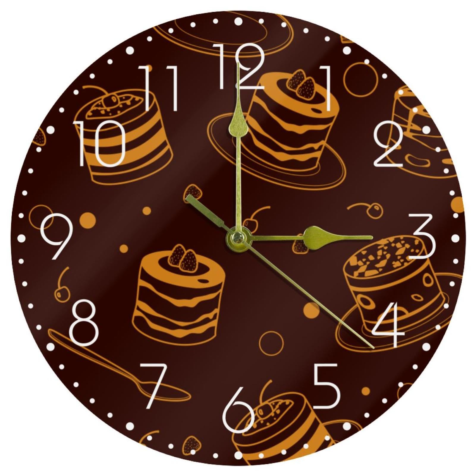 Horloge murale sans tic-tac Tiramisu acrylique pour chambre à coucher