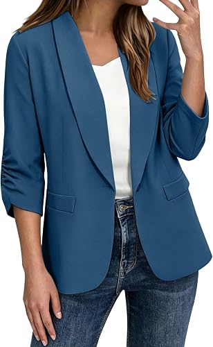 Womens Dressy Casual Blazer Lightweight Summer Trendy Work Tops