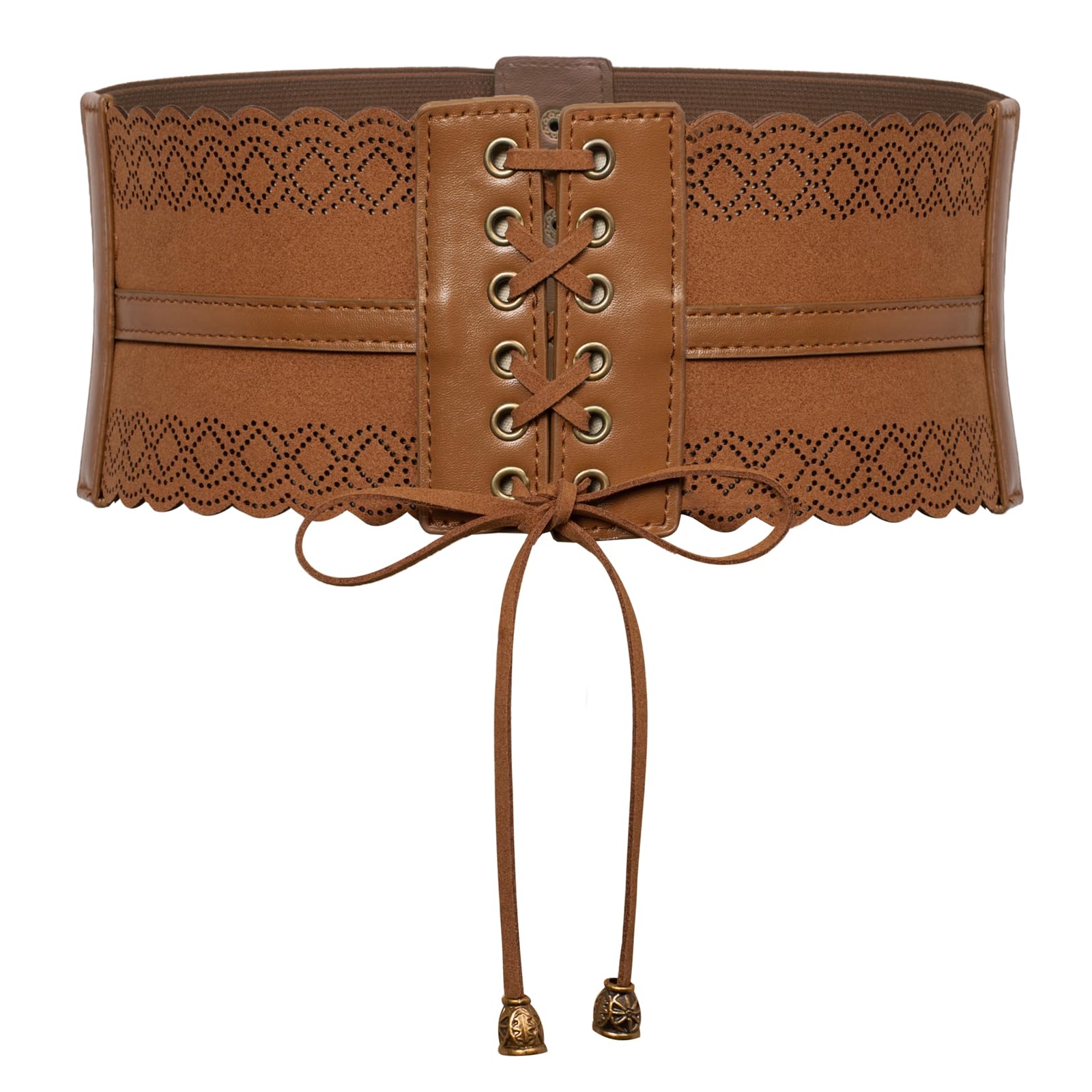 SCARLET DARKNESS Damen Steampunk Gürtel Mit Rüschen Korsett Mittelalter PU