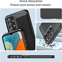 Vista 5 de Funda Qiinogow compatible con Samsung Galaxy A23 4G/5G, cubierta delgada para teléfono con absorción de golpes, funda protectora de fibra de carbono