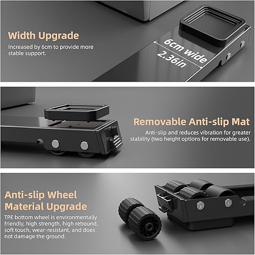 Miniatura 4 de 2 rodillos para electrodomésticos resistentes, base ajustable para lavadora y secadora, fácil de mover lavadora, muebles, refrigeradores, enfriador