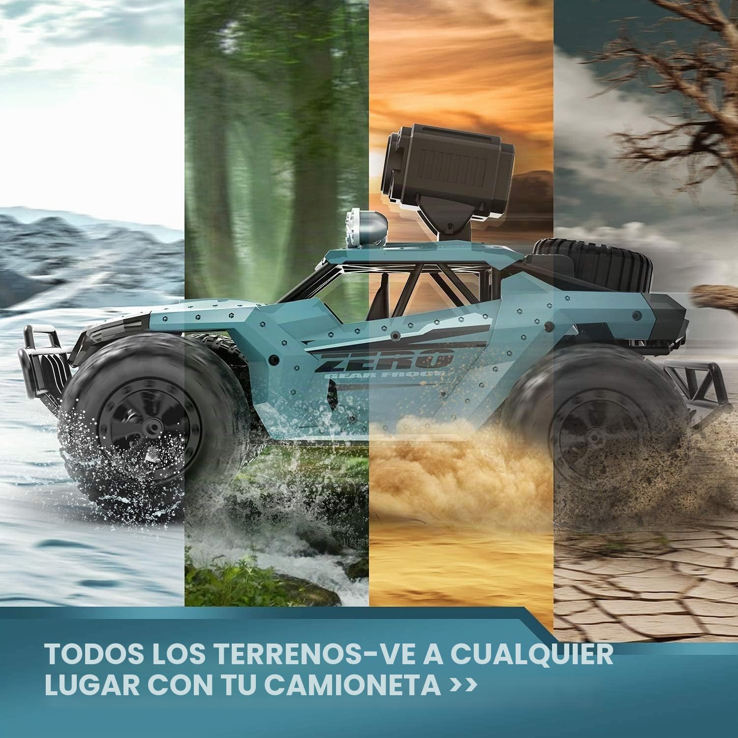 DEERC Coche teledirigido 1:16 RC Truck con cámara de 1080P, transmisión WiFi de 2,4 GHz, 2 baterías, 60 Minutos de Tiempo de reproducción, para Adultos y niños (36 W)