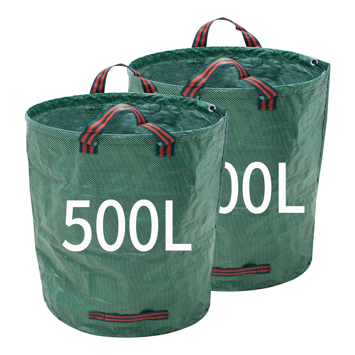 YTACREA 2 x 120 L Sacchi Giardinaggio con Coperchio e Maniglie, Rifiuti Riutilizzabili Sacchi Spazzatura Grandi, Autoportante e Pieghevole, Raccogli Foglie da Giardino per Rifiuti, Erba e Foglie