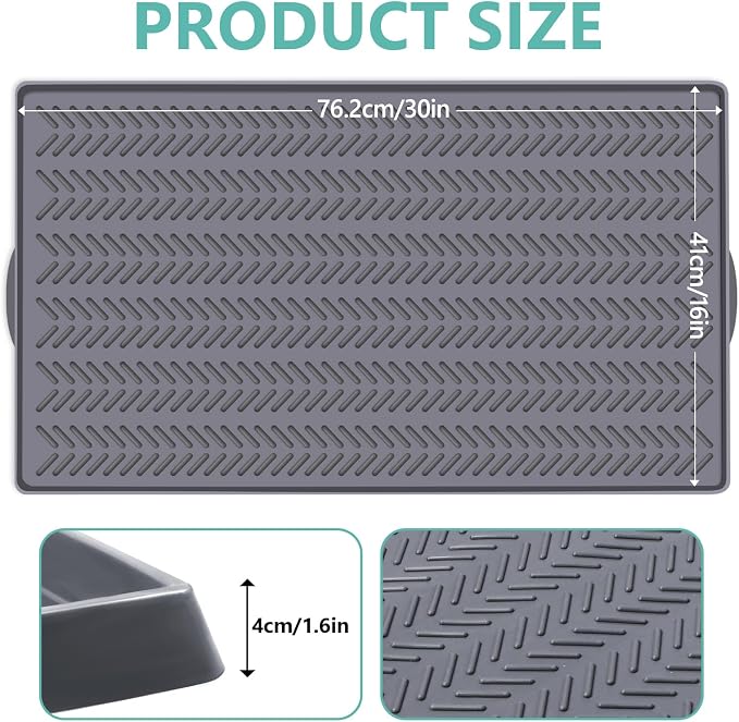 Tapete bajo fregadero de silicona impermeable 30x16 pulgadas miniatura 2