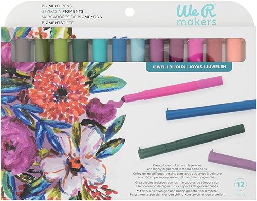 We R Memory Keepers Bolígrafos de dibujo de pigmentos, 12 piezas, bolígrafos de dibujo para pintura, manualidades, suministros de dibujo, juego de