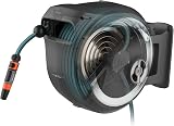 Gardena wall-Mounted Hose Box Rollup L (White) 30 m Exclusively for Amazon: Swivelling Hose Box, Integrated Hose Guide, incl. 30 m Gardena Quality Hose, Cleaning Spray and Shower Head (18627-38) - 7