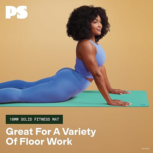 Miniatura 6 de POPSUGAR - Alfombrilla de fitness de 0.394 in, 72 x 23.5 pulgadas (espuma de mar, sólida) con correa de fácil transporte, alfombrilla de ejercicio