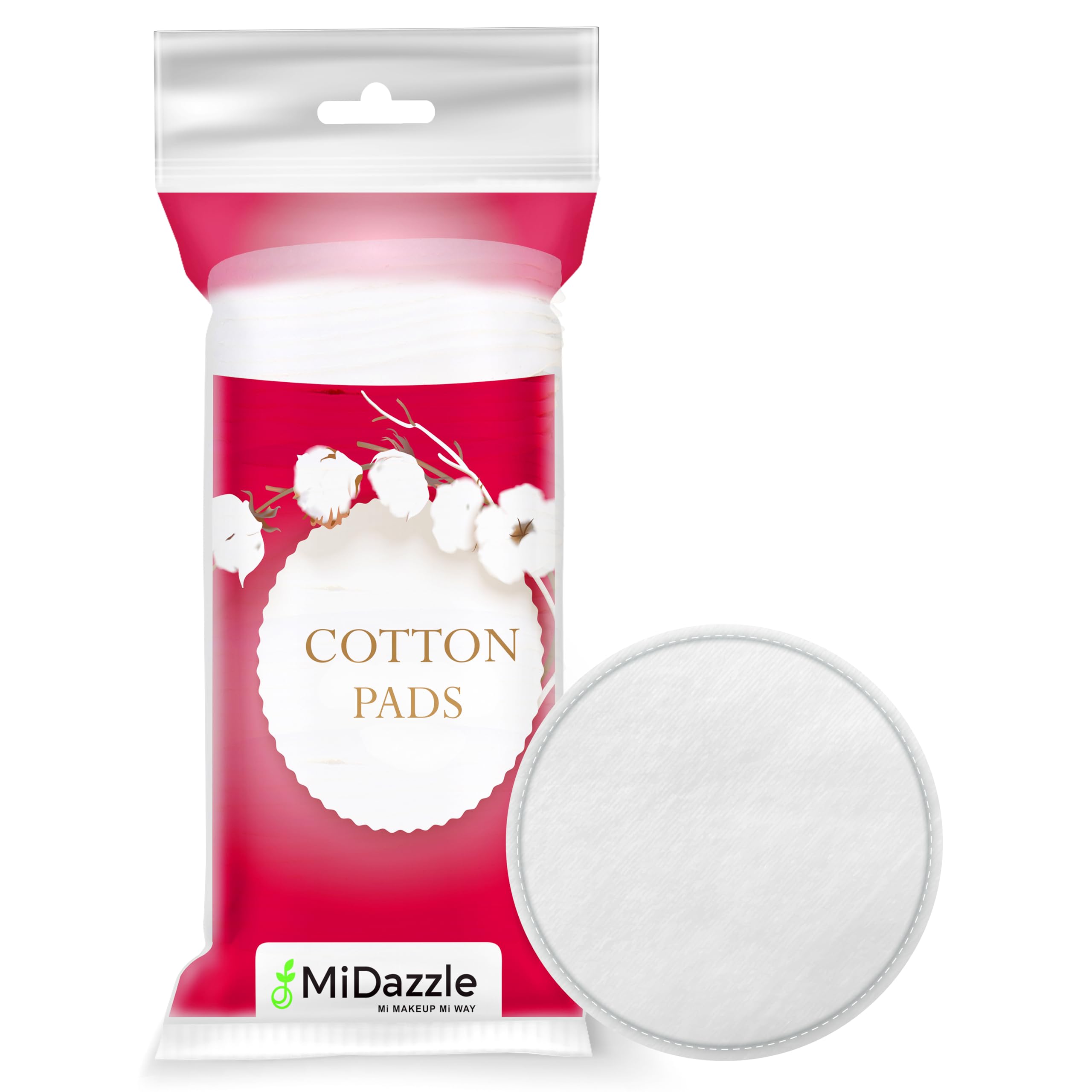 Midazzle Cotton Pads for Makeup Remover & Face Cleansing (50 Pieces)
