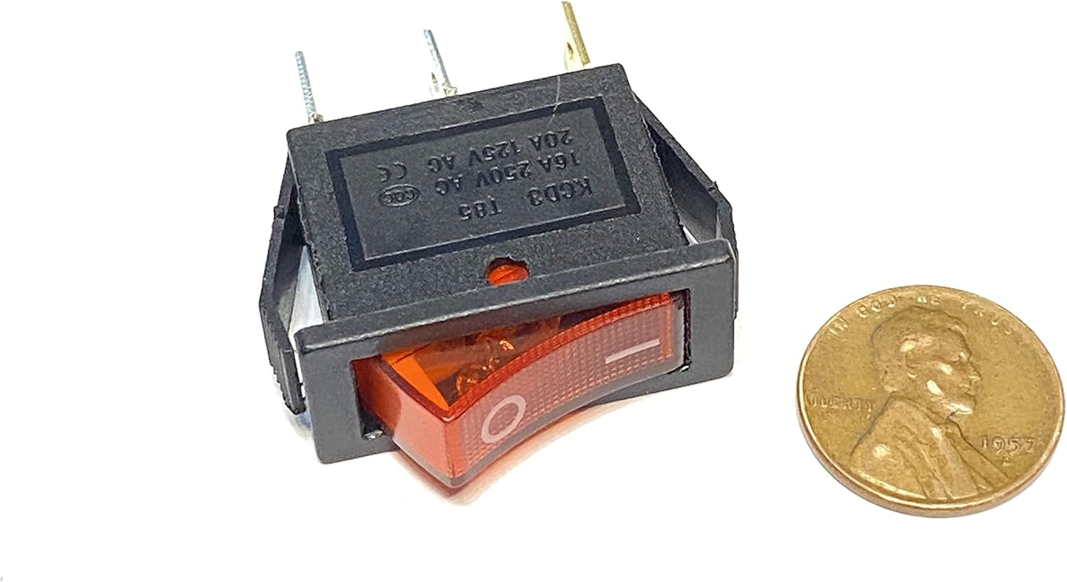 RED kcd3 t85 On-Off 3Pin DPST Rocker Switch 15A/20A 250V/125VAC B29