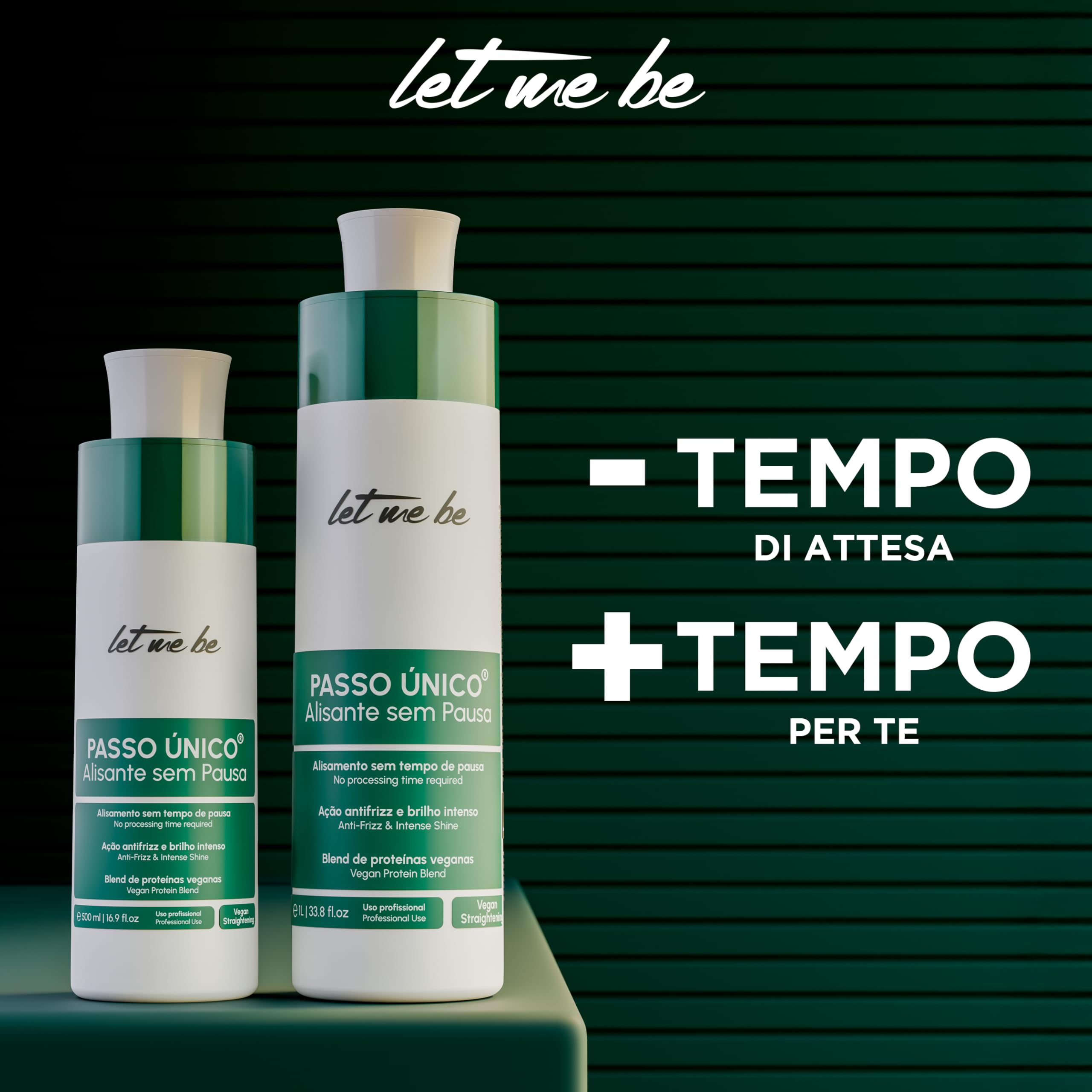 Let Me Be - NUOVA Keratina Lisciante Per Capelli Senza Tempo Di Posa! Prima Stiratura Brasiliana Vegana Istantanea Senza Formaldeide, con Amminoacidi e Proteine Vegetali, Anti Crespo - 1L