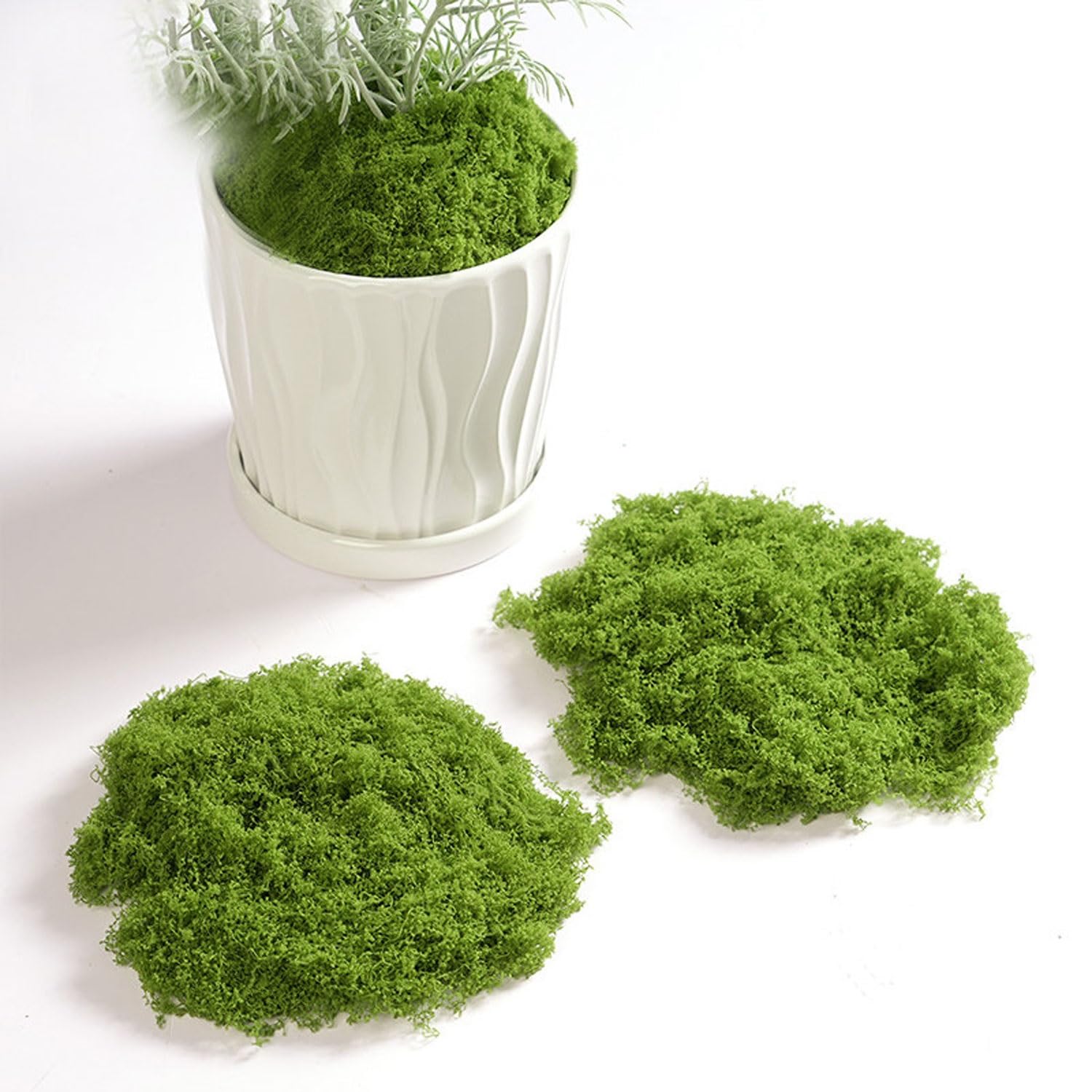 DIWAL Artificial Moss for Crafts Moss for Potted Plants, Decor for DIY Decorative, Walls,Table Centerpieces Decor Fairy Garden Model Making(Light green,50g)