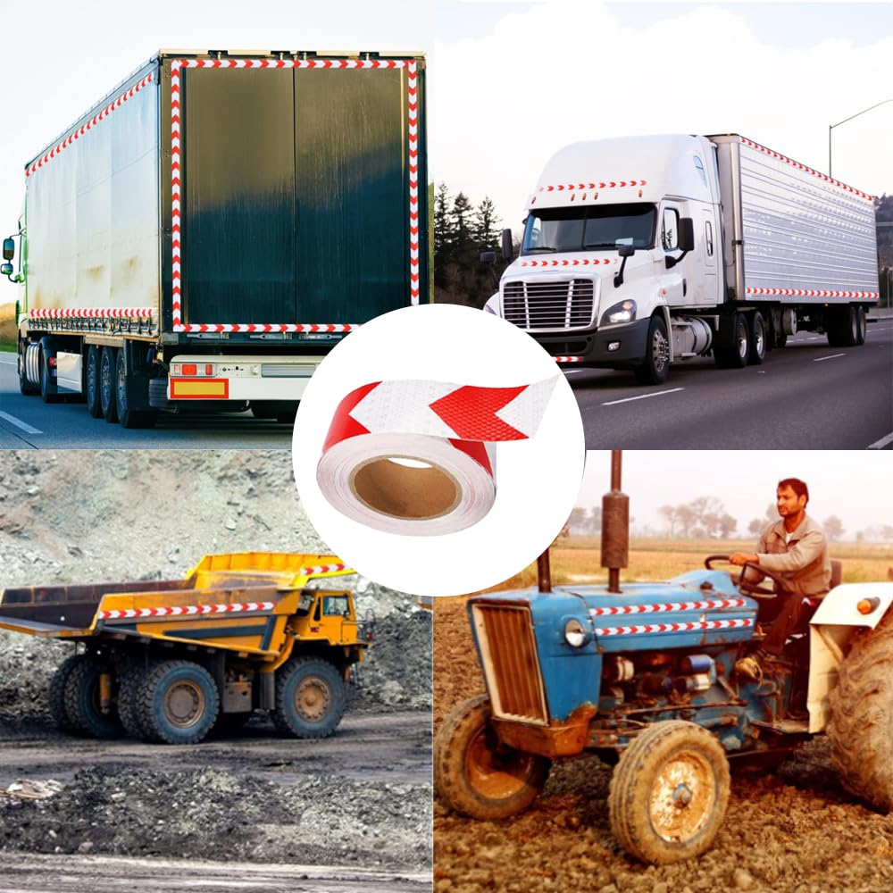 Achetez JSMTKJ Bande Réfléchissante Autocollante Rouge Et Blanc | Ruban Signalisation Réfléchissant 10m X 5cm | Pour Véhicules, Camions | Rappel Sécurité Durable Et Haute Visibilité