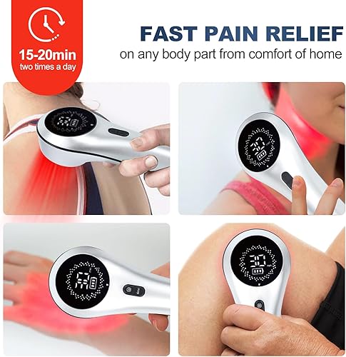 Miniatura 4 de pinfriy Dispositivo de terapia de luz roja para hombro, espalda, rodilla, articulación, alivio del dolor muscular, (3 * 808nm+13 * 650 nm) con