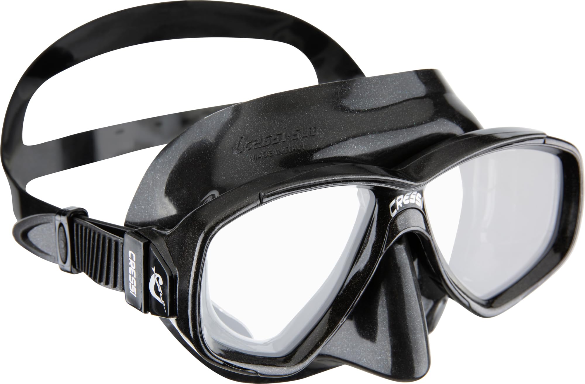 Cressi Perla Freediving - Mask Perla or Combo Set Mask Perla + Snorkel Mexico, One Size, Unisex Adult Mask Black/Black
