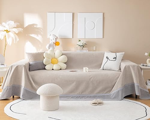 Miniatura 1 de Funda de sofá impermeable para mascotas, fundas de sofá color caqui claro para sofá seccional, fundas de sofá de estilo simple para sofá de 1-2