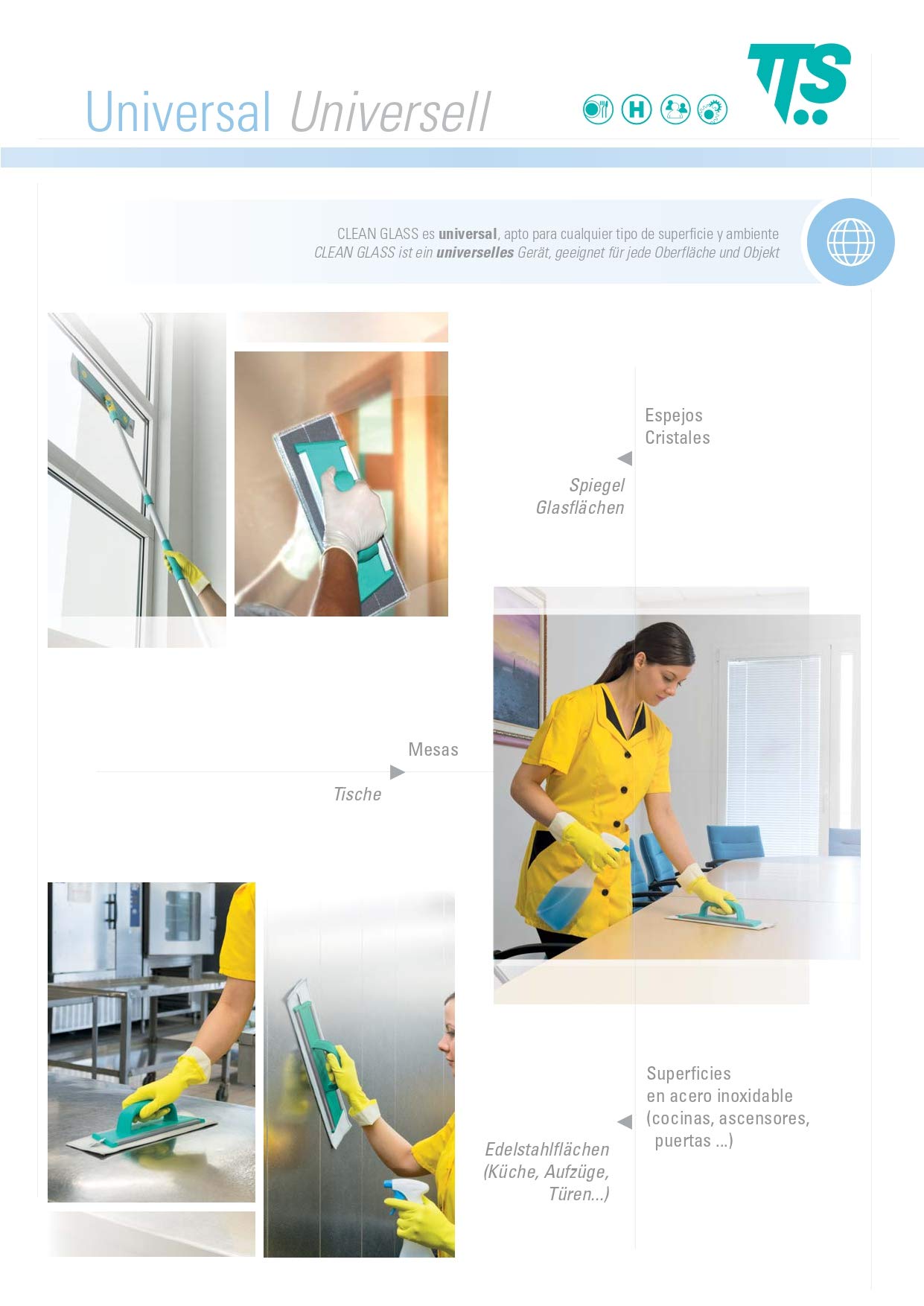 Clean Glass 30 cm, Motivo: Panno in Microfibra 30_cm Grigio