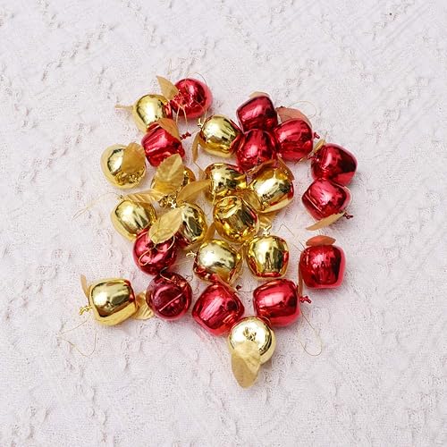 Miniatura 2 de Amosfun 24 adornos de manzanas navideñas inastillables para árbol de Navidad, decoración de fiesta de Navidad