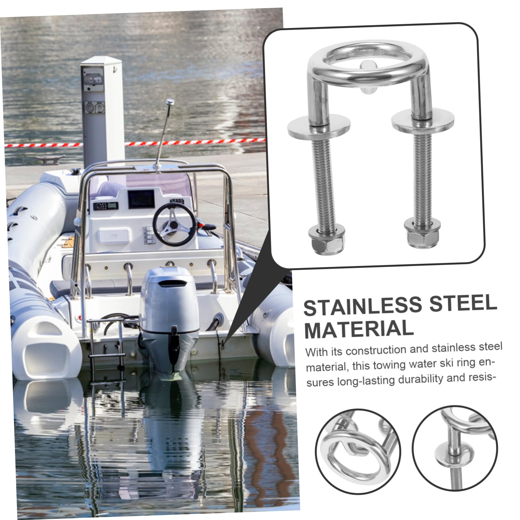 Gancio di Traino Accessorio per Yacht e Barca, Resistente alla Corrosione 62mm in Acciaio Inossidabile per Sci Nautici