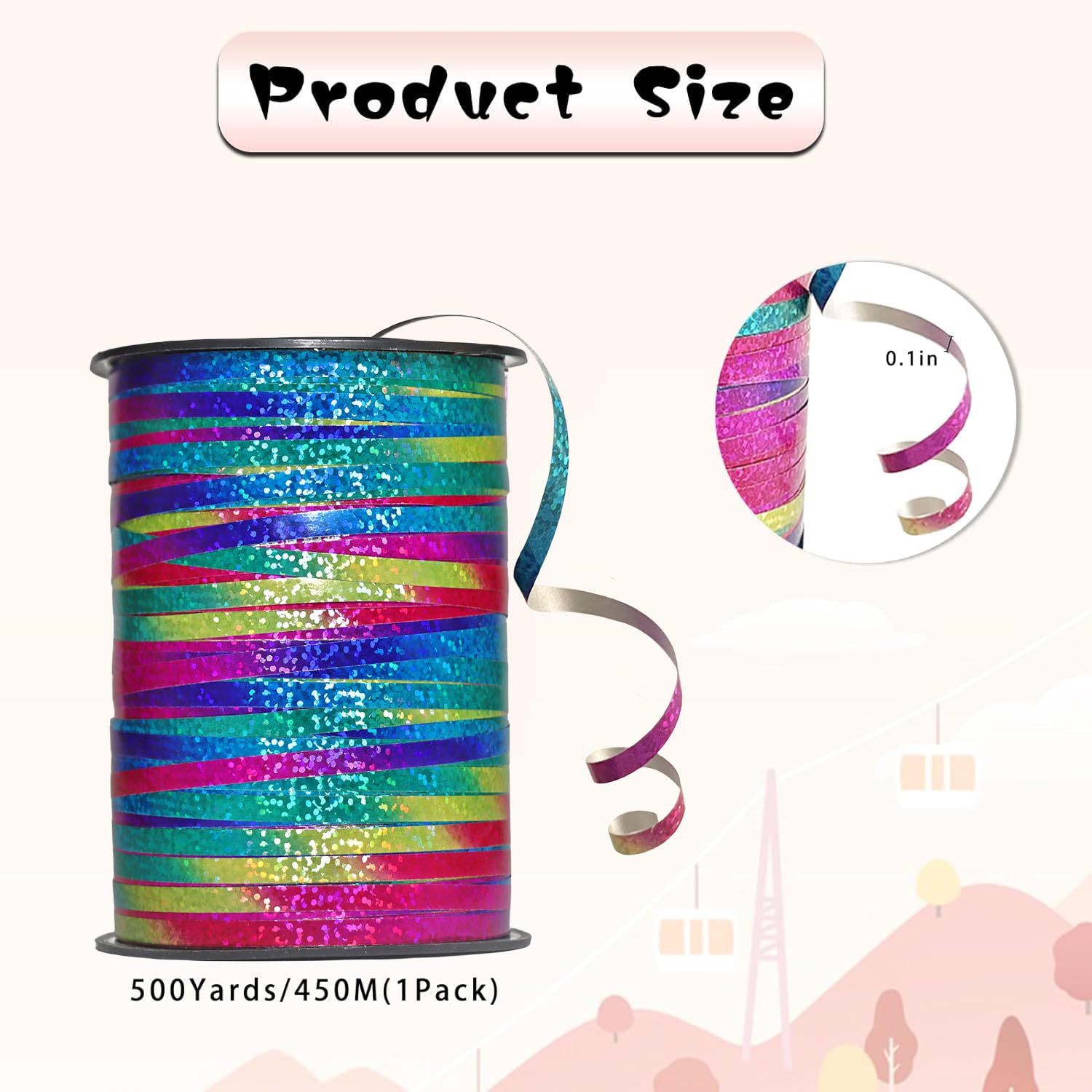 Balloon Spring Ribbon Snapklik.com : Rainbow Curling Ribbon Balloon String, 500 Yards ...