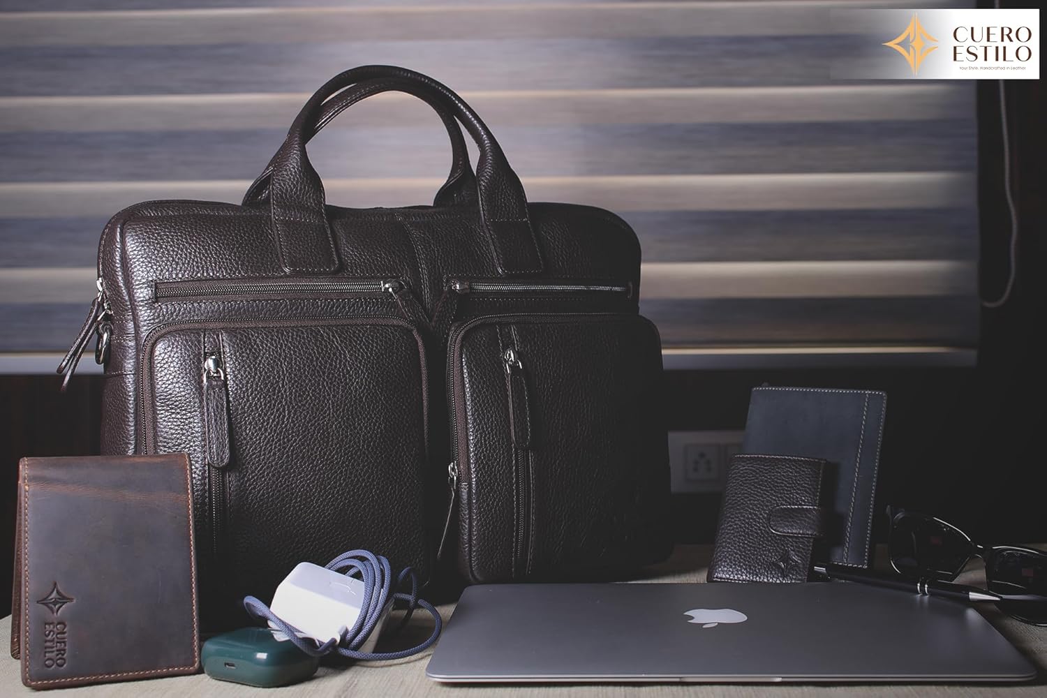 Leather Laptop Bag – Handcrafted Floater Leather, Compact & Stylish for Office & Travel