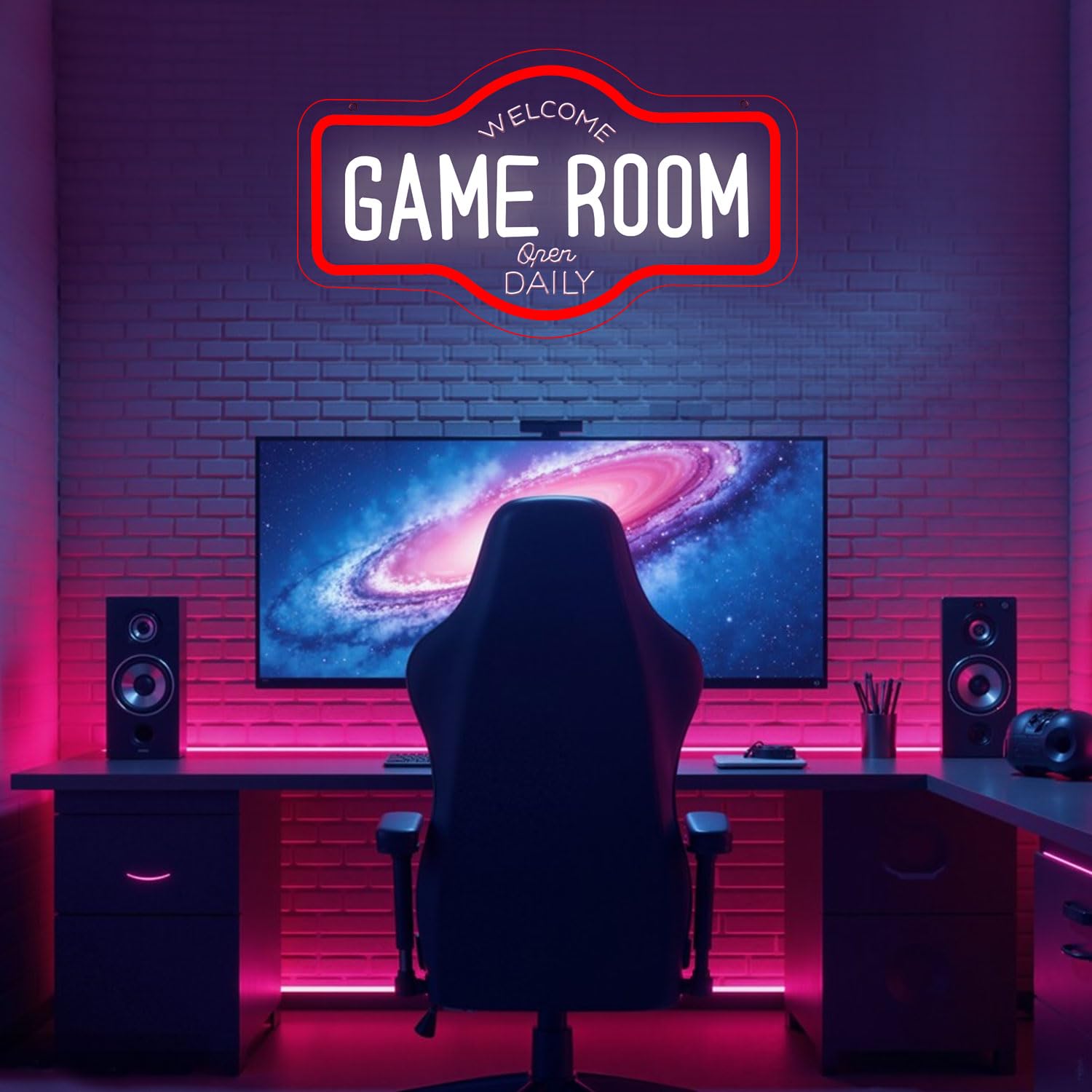 Game Room Neon Signs Led Neon Light per la decorazione della parete Alimentazione USB Decorazione della stanza dei giochi Luce da parete Regali Luci per Ragazzi Teen Gaming Zone Party Camera da letto