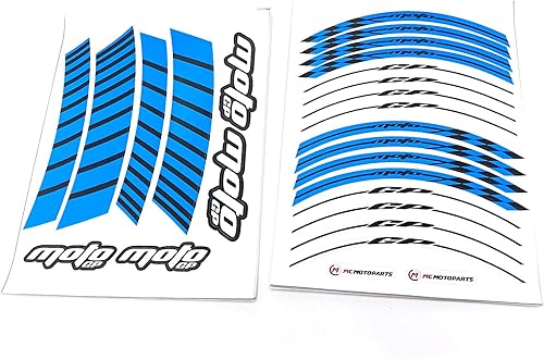 Vista 50 de MC MOTOPARTS Adhesivos adhesivos para llantas de 17 pulgadas AA01 compatibles con GSX1300R GSXR1000 GSXR600 (azul aguamarina)