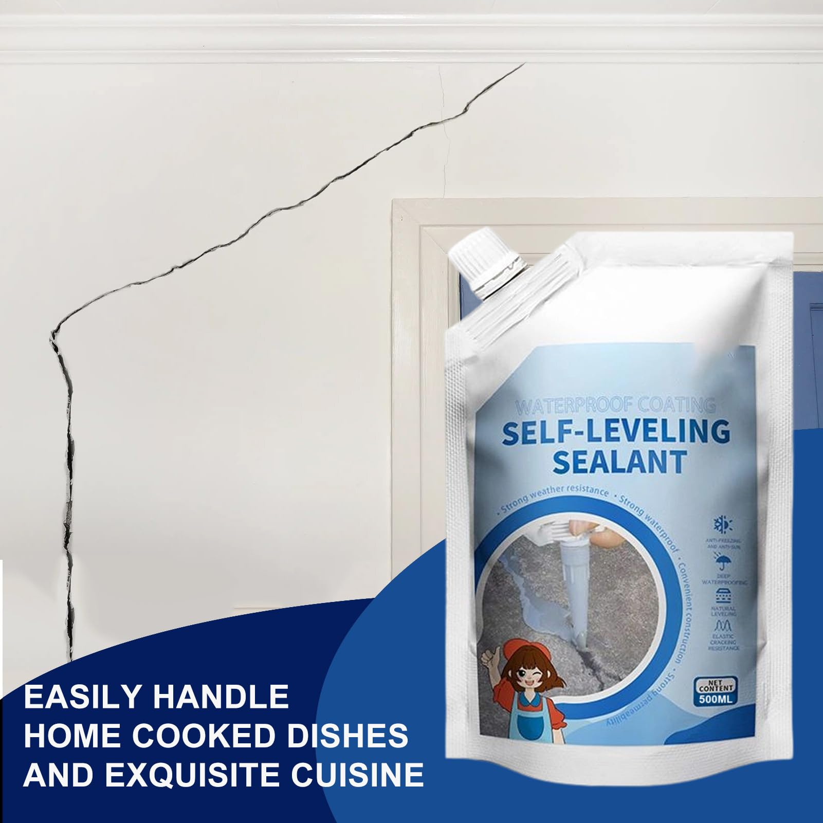 Sellante Autonivelante | 400ml Sellador Elástico Impermeable para Asfalto y Pavimento | Sellador Para Nivelación De Lechada Y Calafateo,Para Asfalto Suelos Paredes
