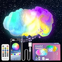Cloud LED Lights for Bedroom - DIY Aesthetic Mood Light, Music Sync App Control Wall Light, 3D Ceiling Lamp Color Changing Lights, Cool Stuff for Kids Room Decor, Cool lights for Room Decorations