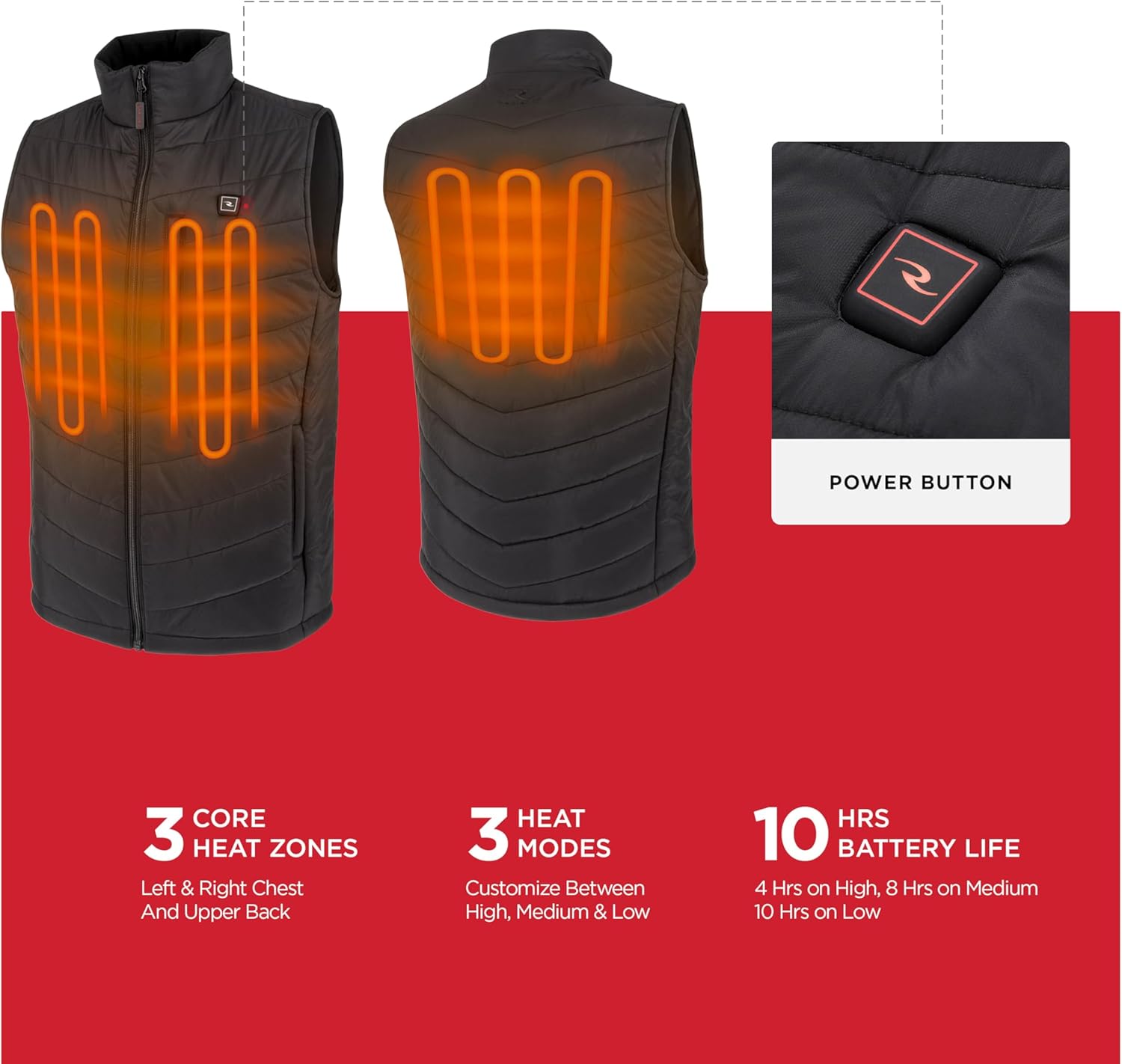 Radians mens Radians Rhg-v200 Heated Puffer Vest Kit With Battery - Image 3