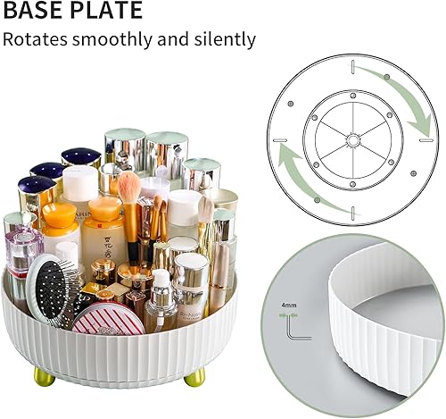 Miniatura 4 de funest Organizador de perfumes de maquillaje, rotación de 360 grados, Lazy Susan, estuche de almacenamiento de lociones para cosméticos, bandeja