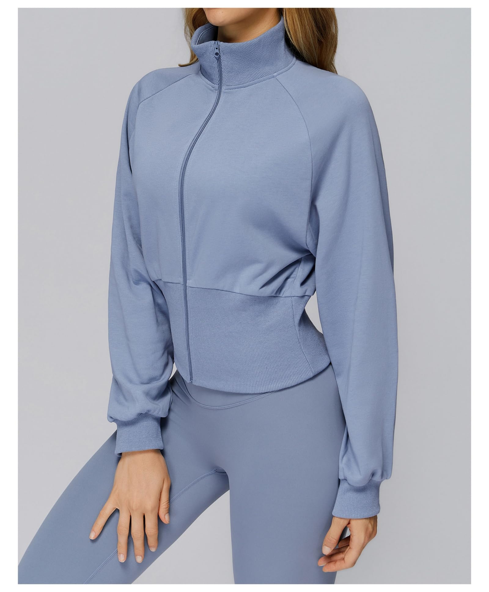 Damska kurtka sportowa z długim rękawem, przycięta bluza treningowa zapinana na zamek błyskawiczny bluza na co dzień sportowa joga slim fit topy dresowe