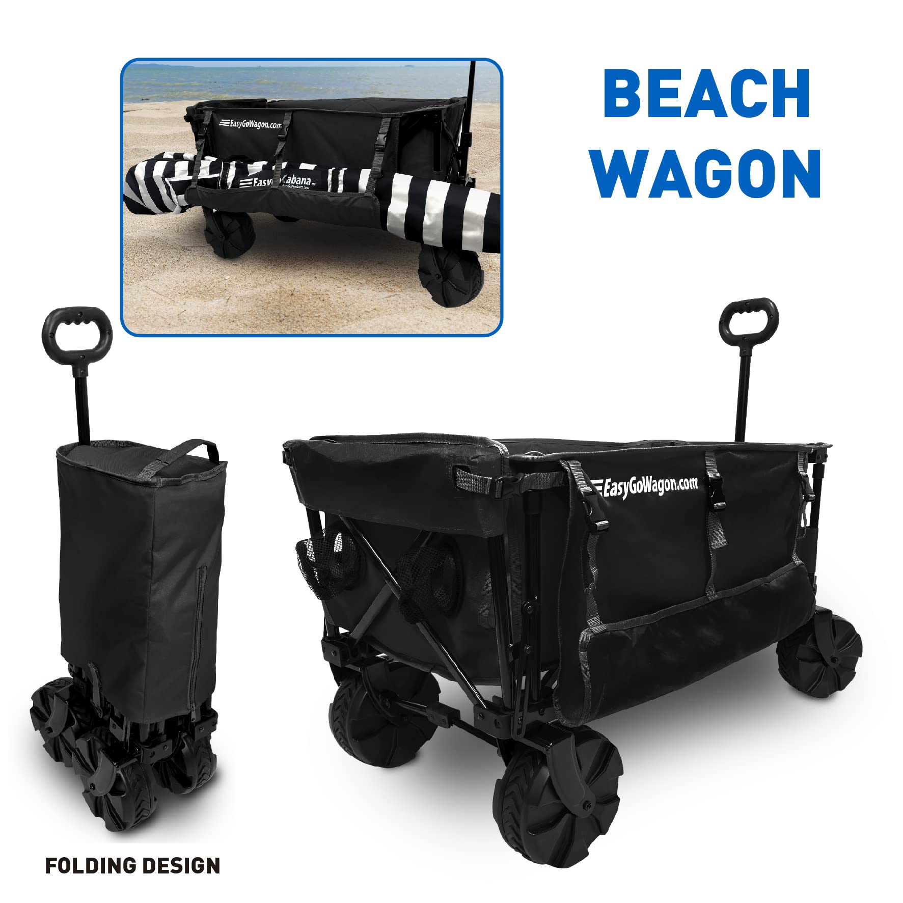 Buy EasyGoProducts Deluxe Folding Beach Wagon Big Wheel Beach Cart w