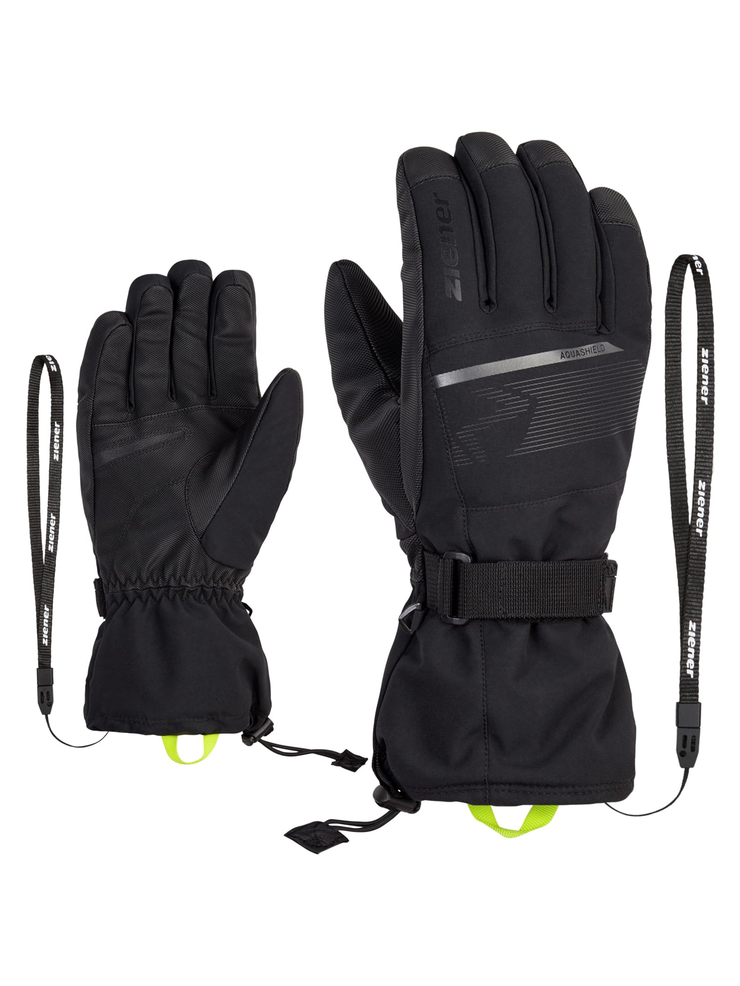 Ziener Men's Gentian Ski Gloves/Winter Sports | Waterproof, Long Cuff, Black, 7