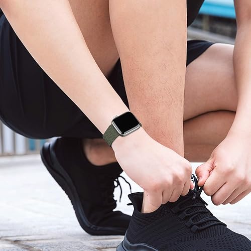 Miniatura 4 de Stretchy Braided Solo Loop Compatible for Apple Watch Bands 49mm 46mm 45mm 44mm 42mm 41mm 40mm 38mm Women Men, Adjustable Nylon Elastic Sport Straps