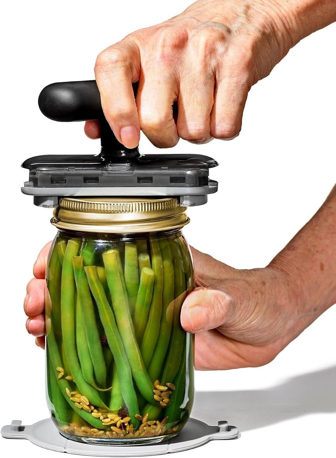 Adjustable Jar Opener Multi-Functional, Non-Slip Can and Bottle Opener for Kitchen, Universal Easy-Grip Lid Remover Tool for Jars, Cans & Bottles, ABS Plastic (1-Pack)