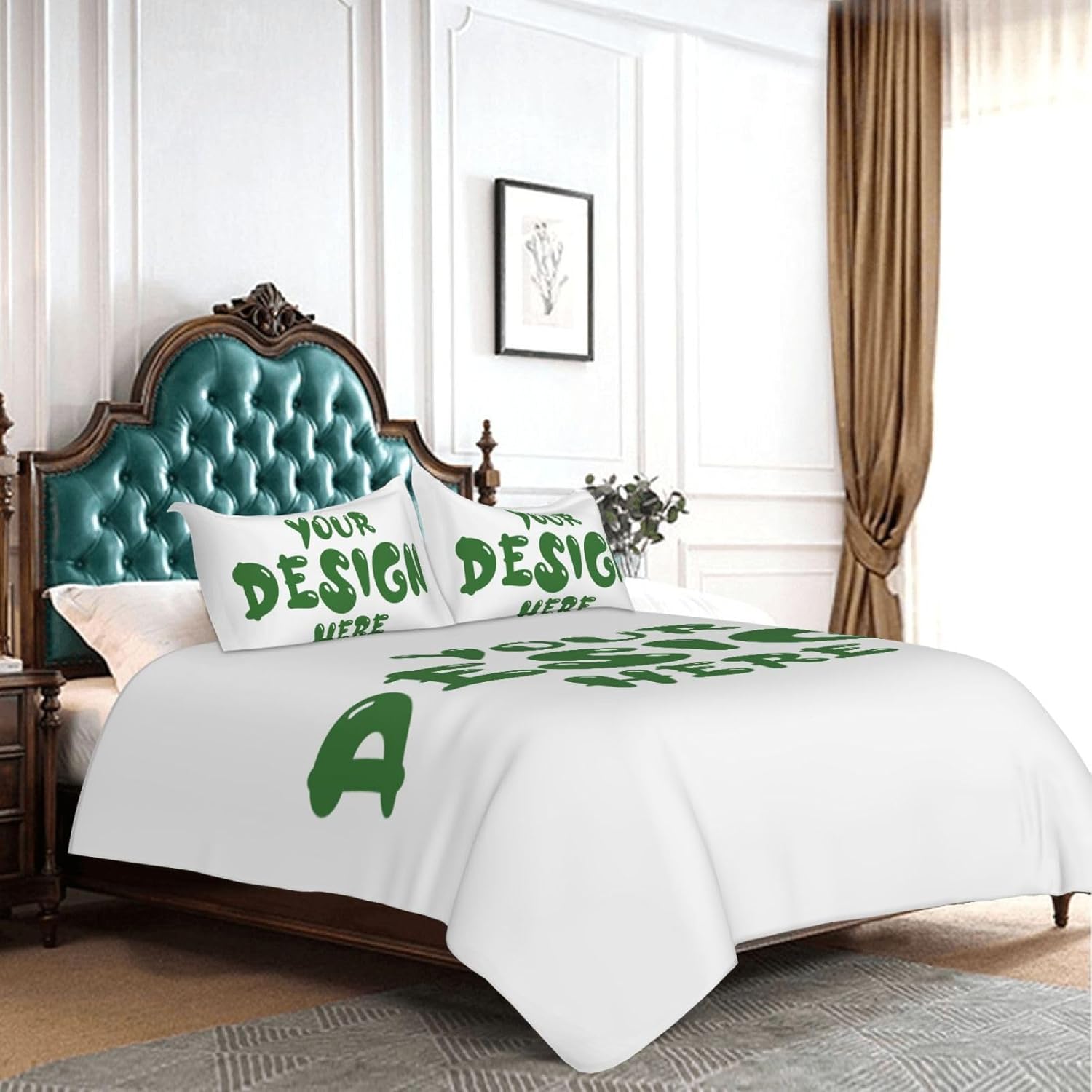 Custom Comforter Set Add Your Text Personalized Bed with 2 Pillowcases for Family Bedclothes Gifts Queen, Queen (90''x90'' /229x229cm)