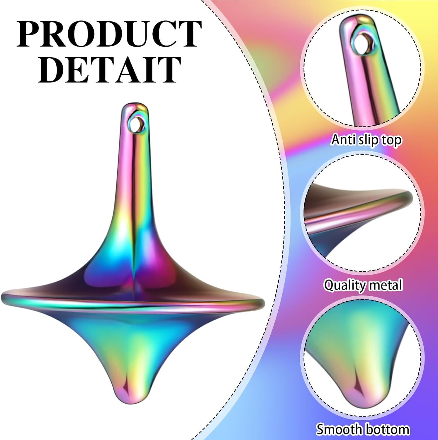 Lenwen 6 Pieces Metal Accurate Top Long Time Little Toy Balance Metal Zinc Alloy Tops for Teens Adults Kill Time Stress Anxiety Gift, 1.38 x 1.18'' (Stylish Color)