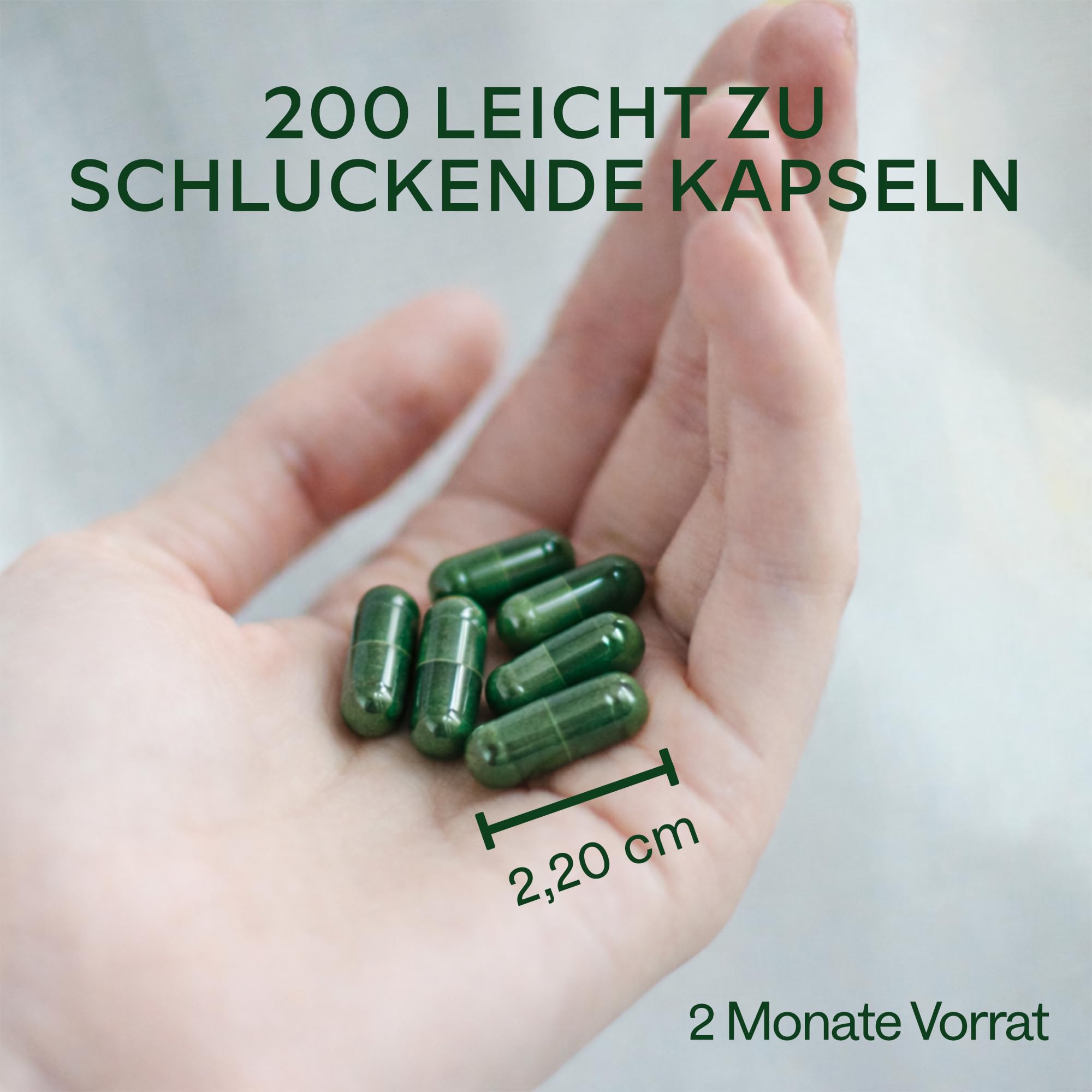 Bio Spirulina Chlorella Algen Kapseln [1800mg pro Dosis] - 200 Spirulina Pulver und Chlorella Pulver Kapseln Hochdosiert, 100% Vegan und Glutenfrei