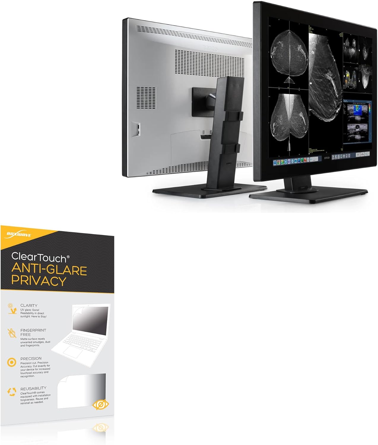 BoxWave Screen Protector Compatible with Barco Coronis Onelook MDMC-32133 - ClearTouch Anti-Glare Privacy (2-Pack), Privacy Screen Protector Flexible Film Anti-Glare