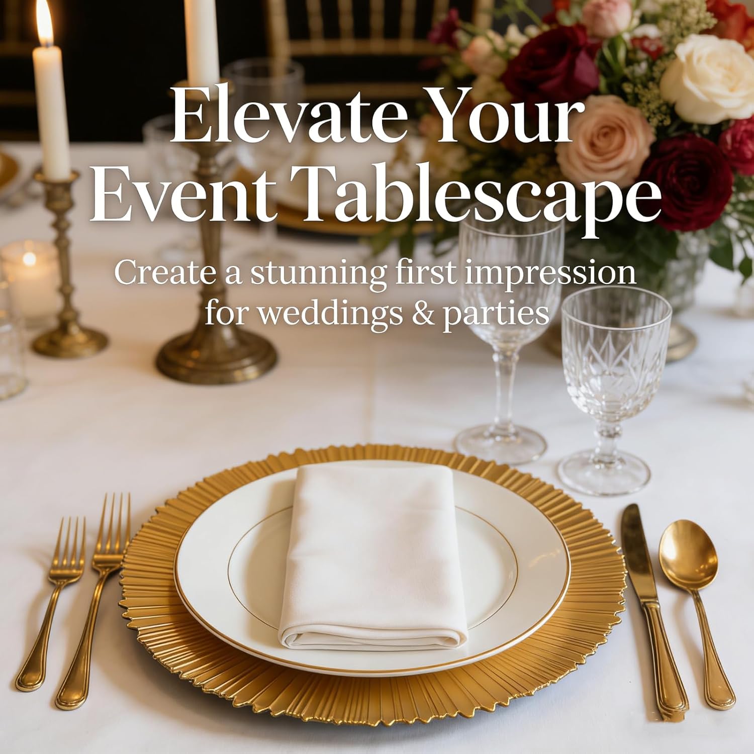 100 Pcs Antique Charger Plates Bulk 13 Inch Embossed Rim Plastic Party Dinner Plate Chargers Round Decorative Server Plate for Wedding Party Event Tableware (100pcs-gold1)