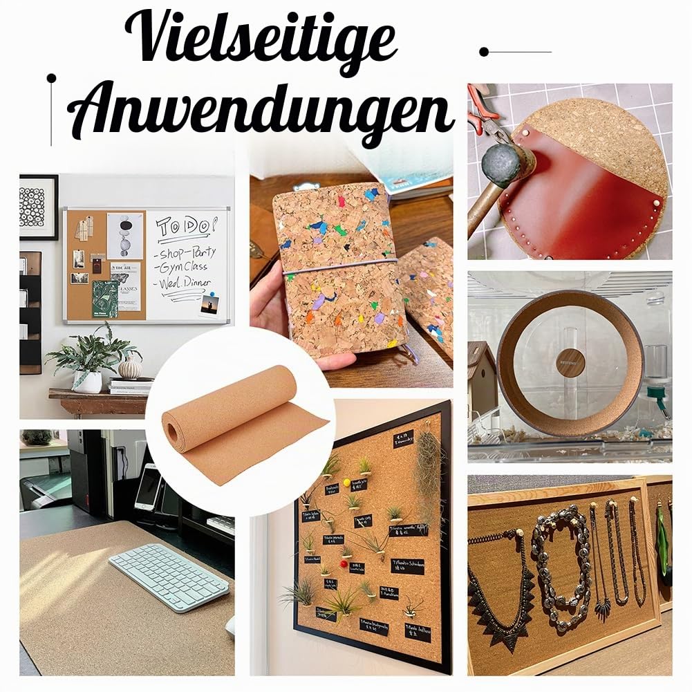 OLYCRAFT Große Korkrolle 3 m X 40cm Korkplattenrolle 3mm Dick Natürliche Korkplatte Pinnwände Kork Isolierplatten Vielseitig Einsetzbar Für Bastelarbeiten Heimbüro Organisation Dekoration