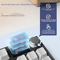Tastatură mecanică ATTACK SHARK K86 2.4G BT5.0 USB-C, 75% TKL 87 taste, ecran TFT 1.2, RGB, hot-swap TTC, QWERTY, negru 3
