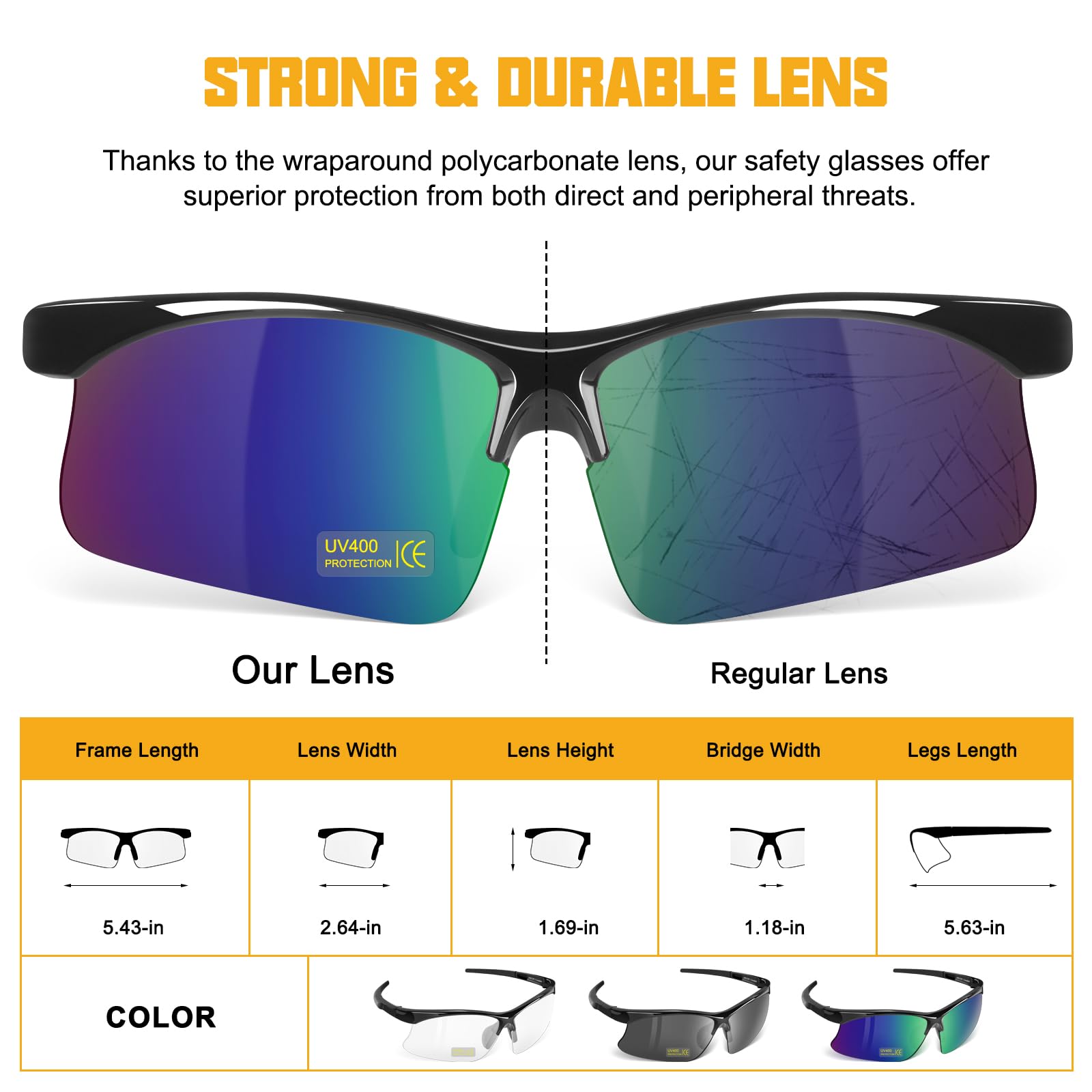 OXG Anteojos de seguridad tintados para hombres y mujeres, ANSI Z87.1, unisex, resistentes a los impactos, gafas protectoras
