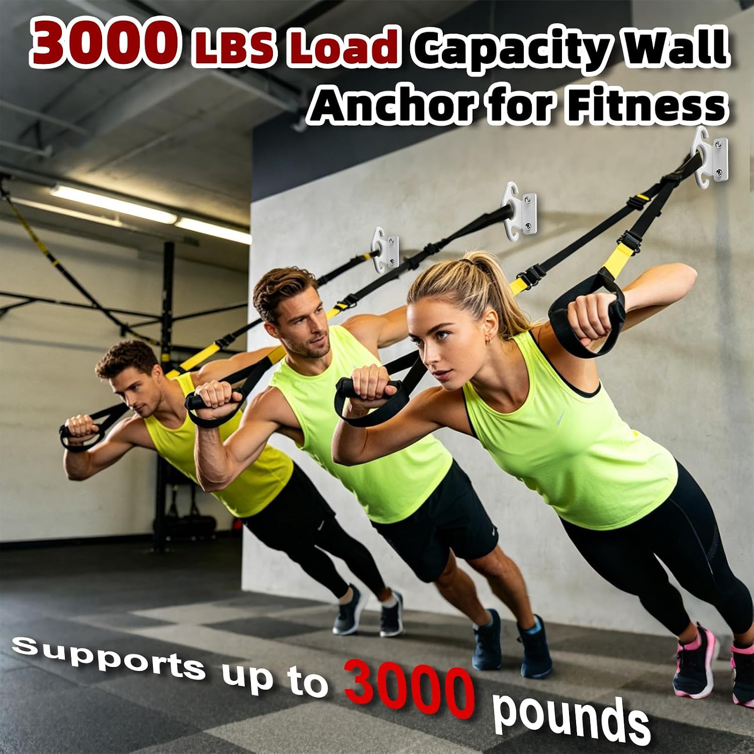 Resistance Band Wall Anchor Kit, Wall Mount Training Anchor System for Resistance Bands, Exercise Bands, Home Gym Workout & Physical Therapy Strength Training