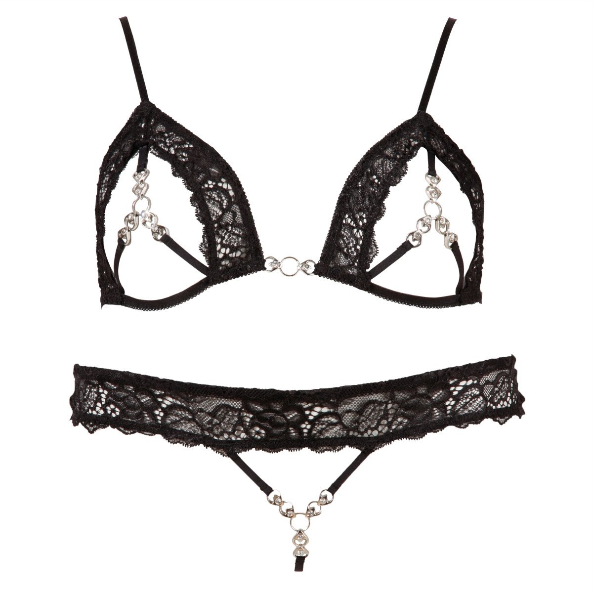 Abierta Fina Damen 22118071031 Dessous-Set, Schwarz (Negro 001), 30 (Herstellergröße: Medium)